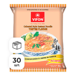 Лапша быстрого приготовления пшеничная со вкусом Том Ям Vifon, пачка 70 г х 30 шт