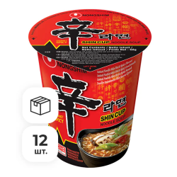 Лапша быстрого приготовления Шин Рамен Nongshim, стакан 68 г x 12 шт