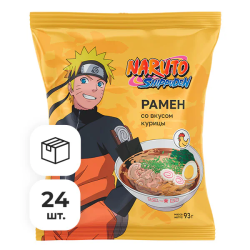 Лапша быстрого приготовления Наруто Рамен со вкусом курицы, пачка 93 г x 24 шт