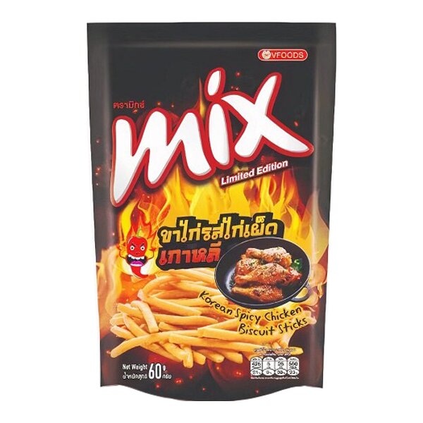 Снек хрустящие палочки со вкусом острой курицы по-корейски Mix Vfoods, 60 г