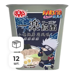 Лапша быстрого приготовления со вкусом курицы и грибов Naruto, стакан 100 г х 12 шт