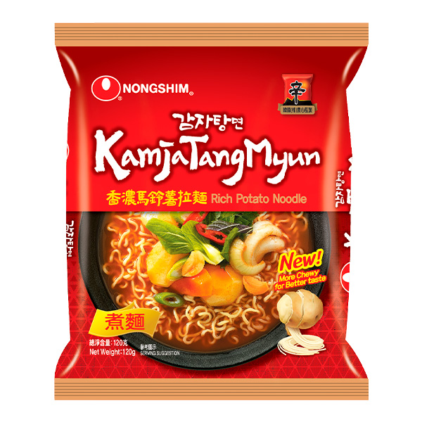 Лапша быстрого приготовления Камджатан со вкусом свиных рёбрышек Nongshim, пачка 120 г