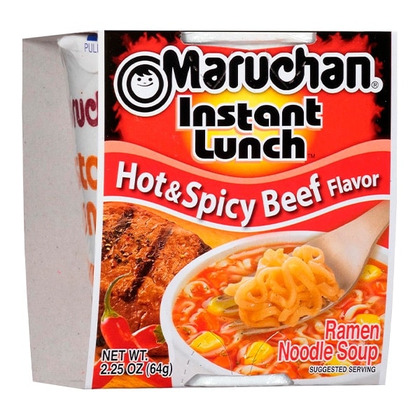 Лапша быстрого приготовления Instant Lunch со вкусом острой говядины Maruchan, стакан 64 г