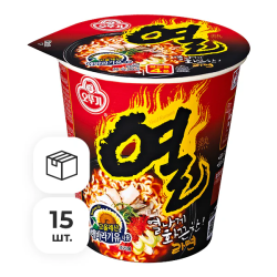 Лапша быстрого приготовления Ёль Рамён со вкусом острого перца Ottogi, стакан 62 г х 15 шт