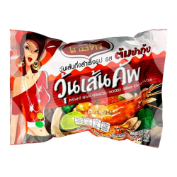 Лапша быстрого приготовления бобовая со вкусом Том Ям с креветками Kaset, пачка 42 г
