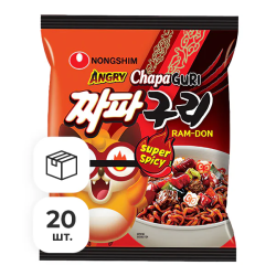 Лапша быстрого приготовления Чапагури супер острая Nongshim, пачка 140 г х 20 шт
