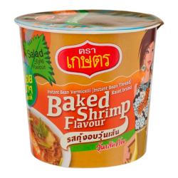 Лапша быстрого приготовления бобовая со вкусом запеченной креветки Kaset, стакан 35 г