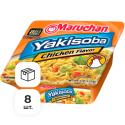Лапша быстрого приготовления Yakisoba куриный аромат Maruchan, чашка 113,4 г х 8 шт