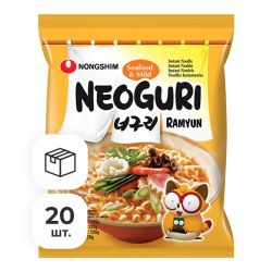 Лапша быстрого приготовления Неогури с морепродуктами Nongshim, пачка 120 г х 20 шт