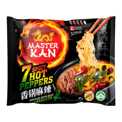 Лапша быстрого приготовления со вкусом 7 перцев и морской капусты Master Kan, пачка 107 г
