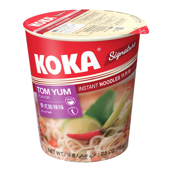 Лапша быстрого приготовления со вкусом Том Ям Сигнече Koka, стакан 70 г