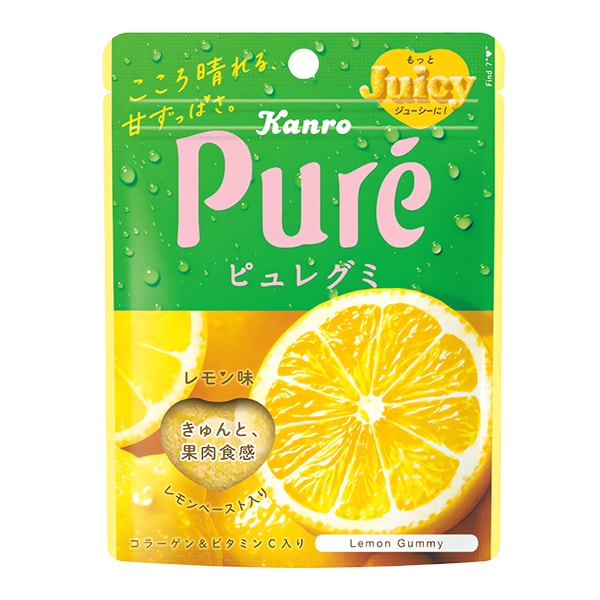 Жевательный мармелад Pure со вкусом лимона Kanro, 56 г