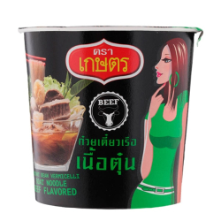 Лапша быстрого приготовления бобовая со вкусом тушеной говядины Kaset, стакан 35 г