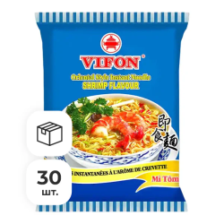 Лапша быстрого приготовления пшеничная со вкусом креветки Vifon, пачка 70 г х 30 шт