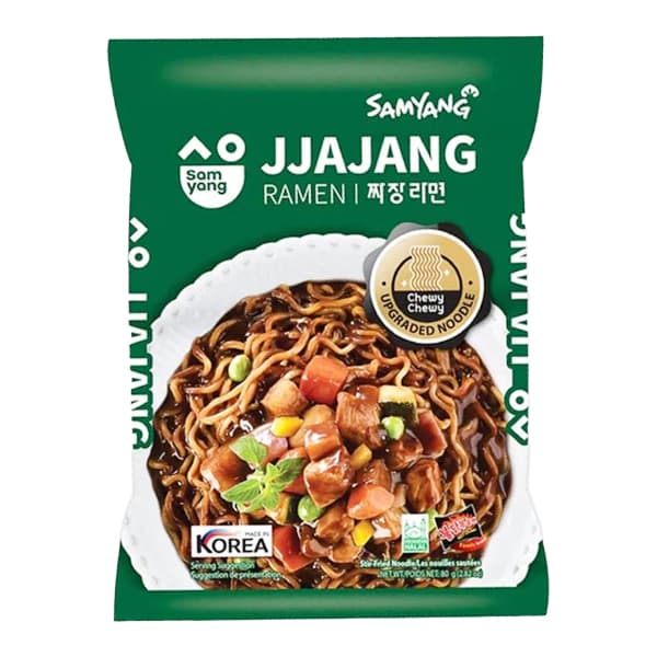 Лапша быстрого приготовления острая со вкусом курицы в соусе Джаджанг Samyang, пачка 80 г