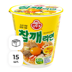 Лапша быстрого приготовления Чамке Рамён со вкусом жареного кунжута Ottogi, стакан 65 г х 15 шт