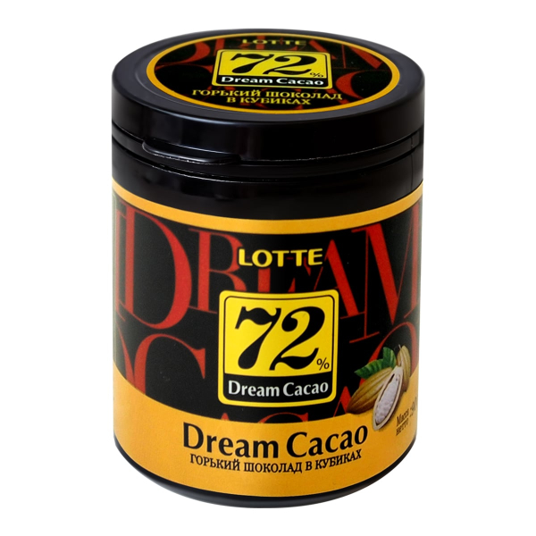 Горький шоколад в кубиках Dream Cacao 72% Lotte, 90 г