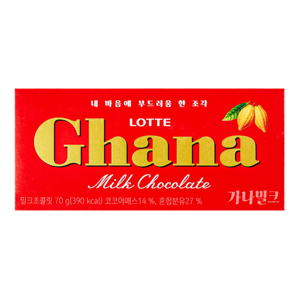 Молочный шоколад Ghana Lotte, 70 г