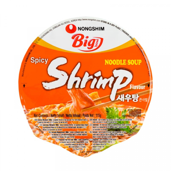 Лапша быстрого приготовления креветочная Nongshim, чашка 115 г