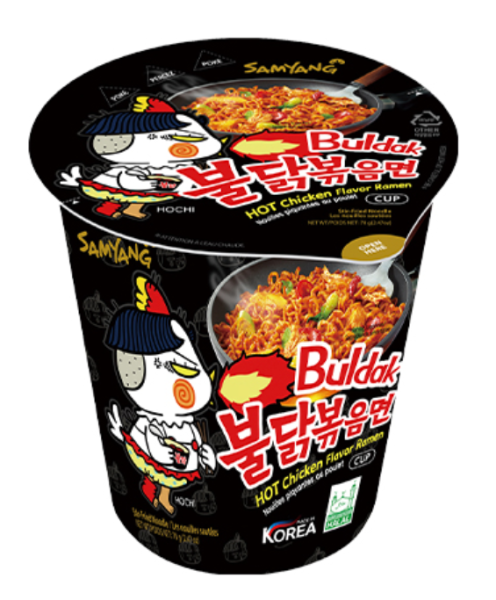 Лапша быстрого приготовления Hot Chicken острая курица Samyang, стакан 70 г