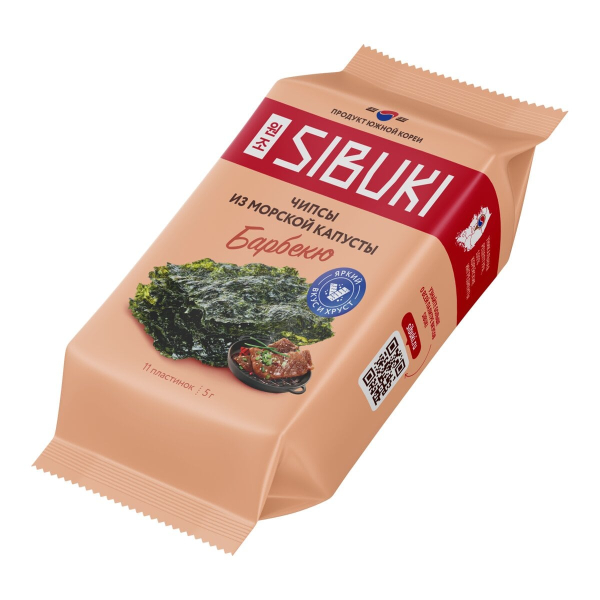 Чипсы из морской капусты Sibuki Корейское барбекю, 5 г