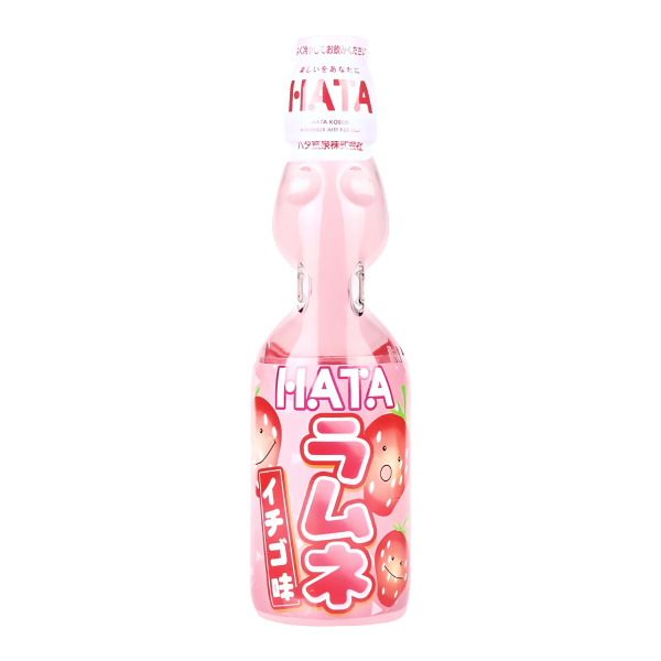 Напиток газированный Ramune со вкусом клубники Hata Kosen, 200 мл