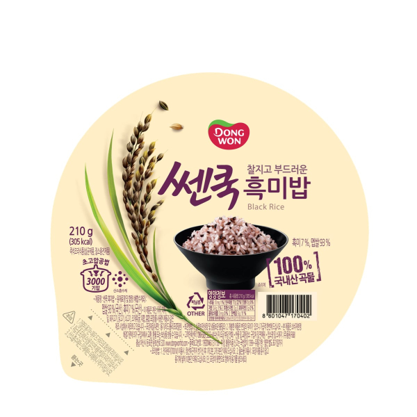 Рис быстрого приготовления черный Dongwon, 210 г