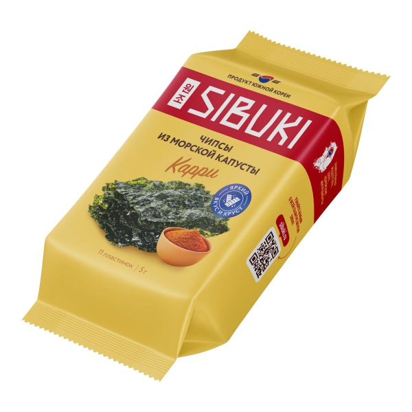 Чипсы из морской капусты Sibuki Карри, 5 г
