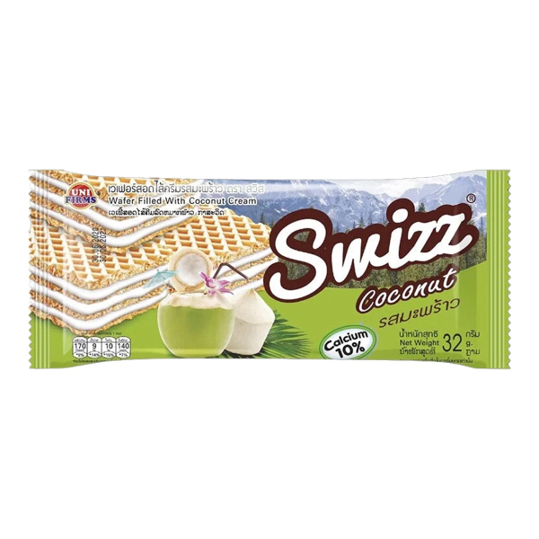 Вафли с кремом Swizz со вкусом кокоса Uni Firms, 32 г