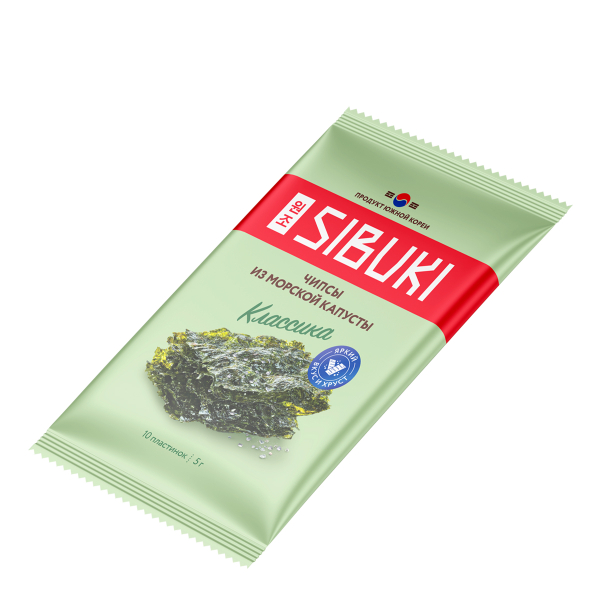Чипсы из морской капусты Sibuki Классика, 5 г (без лотка)