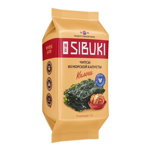 Чипсы из морской капусты Sibuki Кимчи, 5 г