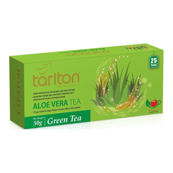 Чай зеленый пакетированный со вкусом алоэ вера Tarlton, 50 г