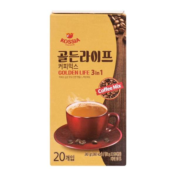 Напиток кофейный быстрорастворимый Golden Life Kossia, 12 г х 20 шт