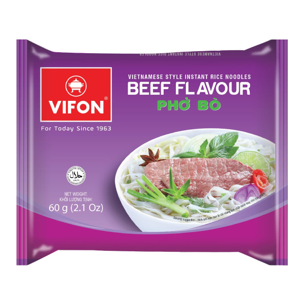 Лапша быстрого приготовления Фо со вкусом говядины Vifon, пачка 60 г