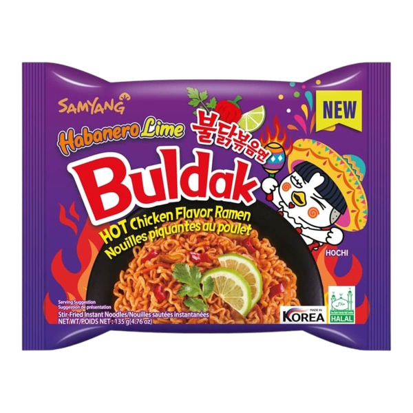 Лапша быстрого приготовления Hot Chicken со вкусом лайма Samyang, пачка 135 г