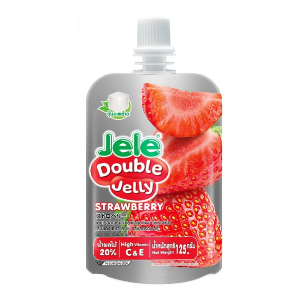 Желе Double Jelly с кокосовой мякотью и вкусом клубники Jele, 125 г