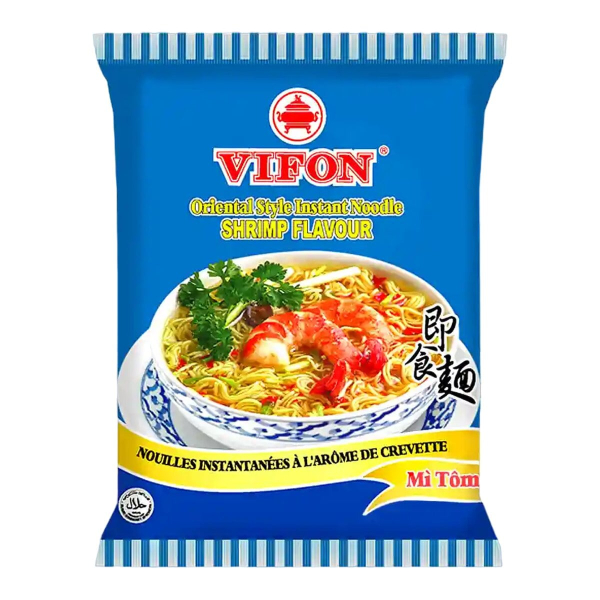 Лапша быстрого приготовления пшеничная со вкусом креветки Vifon, пачка 70 г