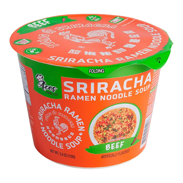 Лапша быстрого приготовления со вкусом говядины Sriracha, чашка 110 г