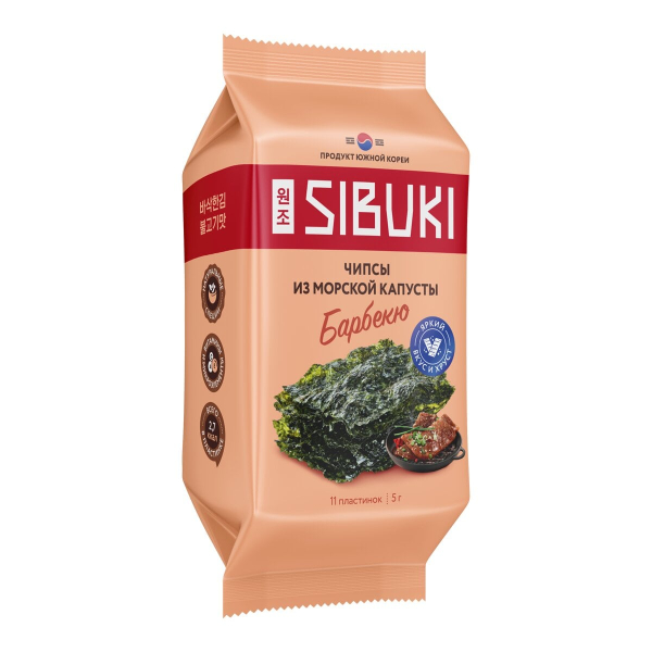 Чипсы из морской капусты Sibuki Корейское барбекю, 5 г