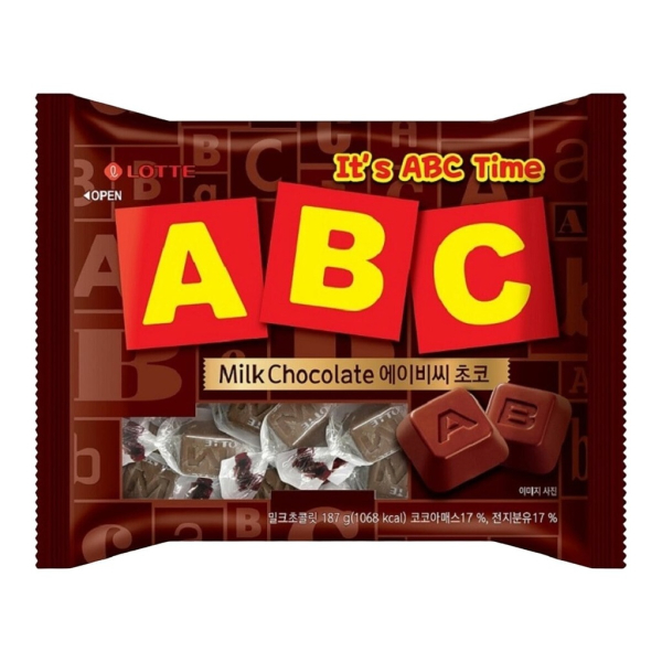 Молочный шоколад ABC Lotte, 187 г